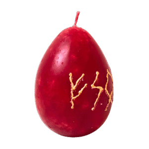 Ruunidega maagiline küünal ''mao aasta muna'' (punane)